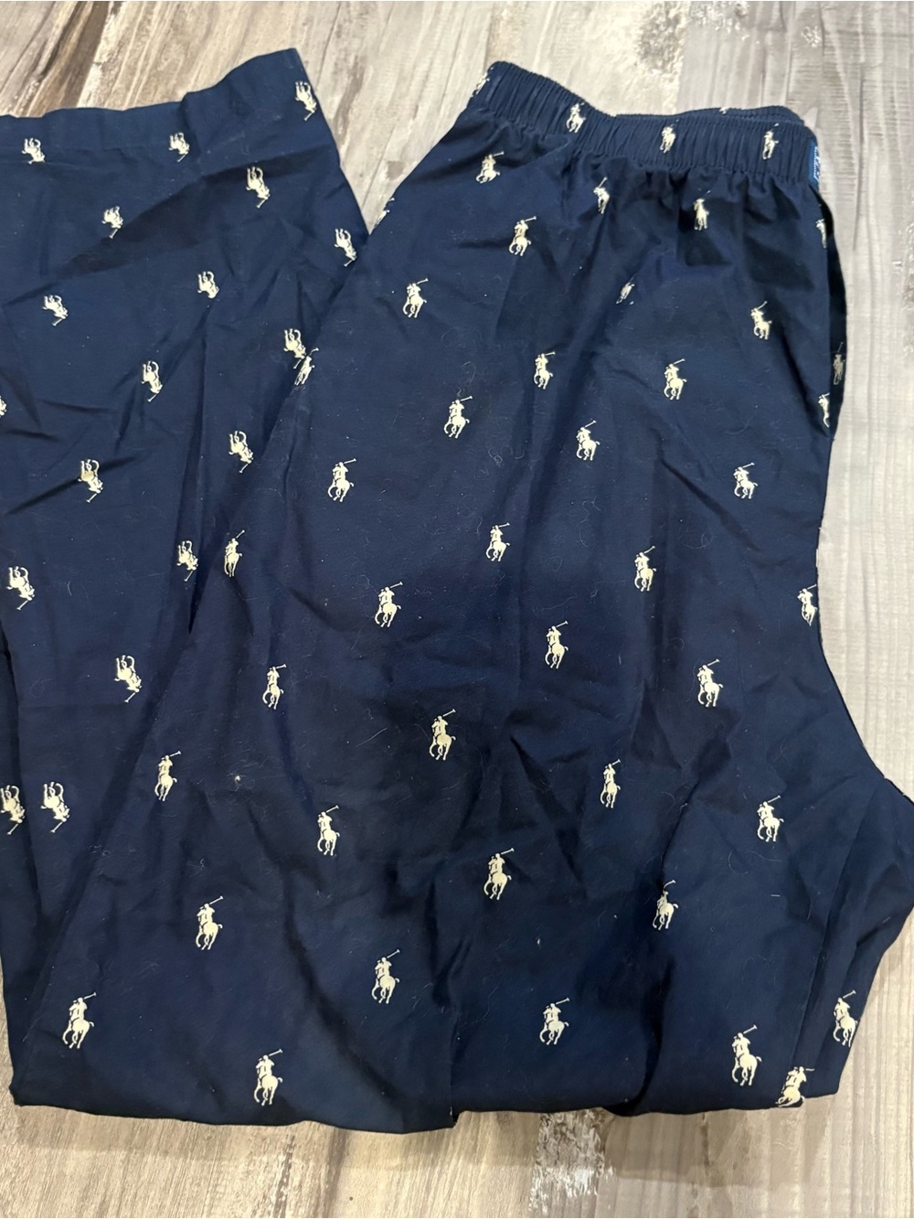 Ralph Lauren Polo Pony All Over Print Navy Blue Pajama Pant SZ M - Picture 3 of 10